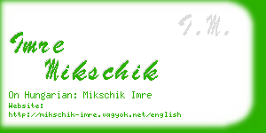 imre mikschik business card